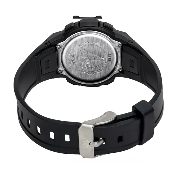 Q&Q M185J008Y Digital Round White Dial Water Resistant Black Resin Strap Kids Watch – View 2