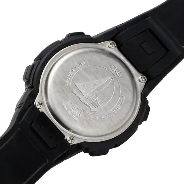 Q&Q M185J008Y Digital Round White Dial Water Resistant Black Resin Strap Kids Watch – View 3