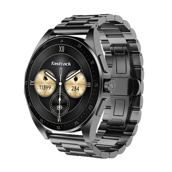 Fastrack Radiant FX1 Bluetooth Calling Smartwatch with Metal Strap – Color: Black – View 1