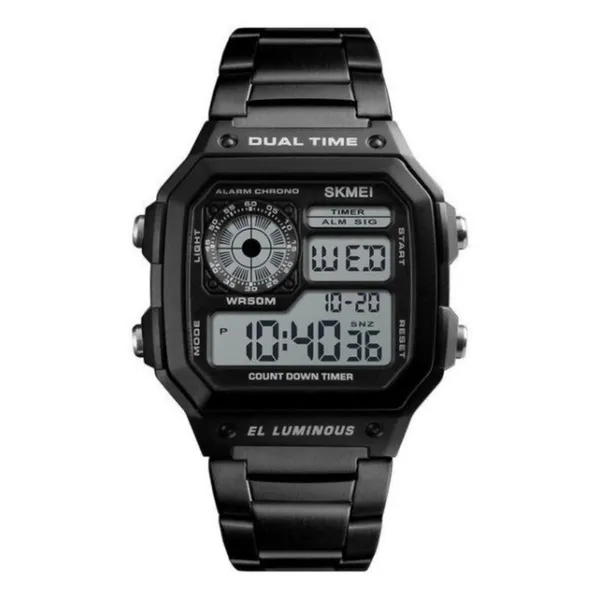 SKMEI 1335 Original Digital Men's Wrist Watch – Dial Color: Black, Strap Color: Black – View 1