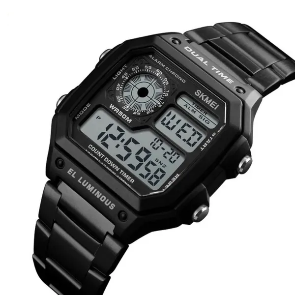 SKMEI 1335 Original Digital Men's Wrist Watch – Dial Color: Black, Strap Color: Black – View 2