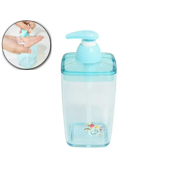 1 pc Acrylic Liquid Soap and Shampoo Dispenser Transparent – Color: Blue – View 1