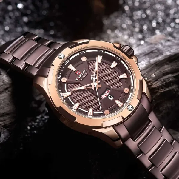 NAVIFORCE NF9161 Stainless Steel Analog Men's Watch – Dial Color: Rose, Strap Color: Rose – View 4
