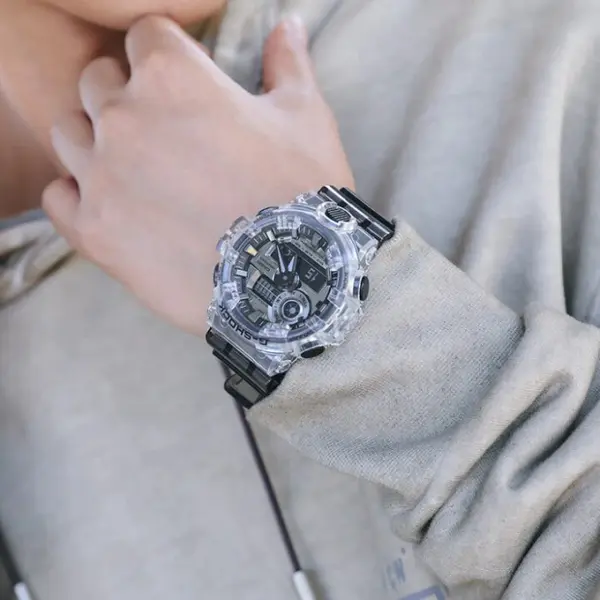 Casio GA-700SK-1A G-Shock Ethereal Skeleton Translucent Multipurpose Men's Watch – Dial Color: White, Strap Color: Black – View 2