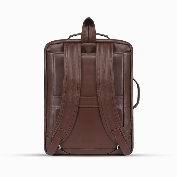 3G Smart Waterproof Stylish 3 in 1 Leather Backpack – Color: Brown – View 6