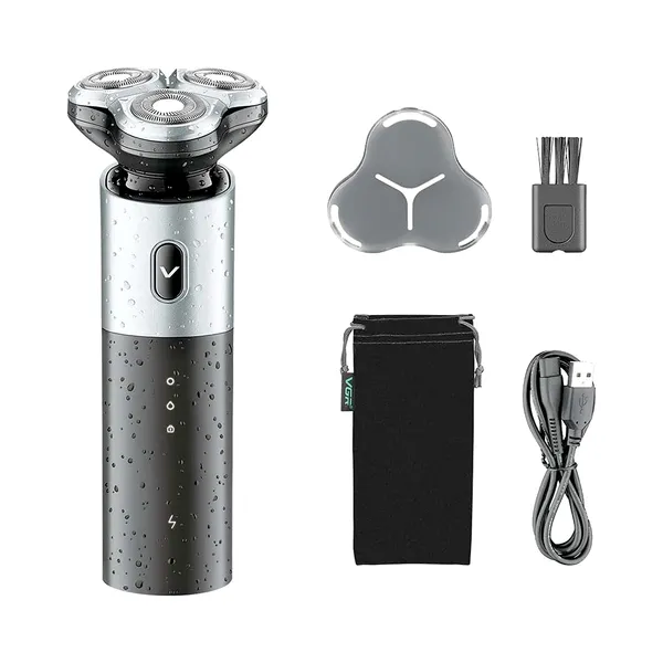 VGR V-343 Premium Cordless Rechargeable IPX7 Fully Waterproof 3 Head Electric Shaver & Timmer – View 6