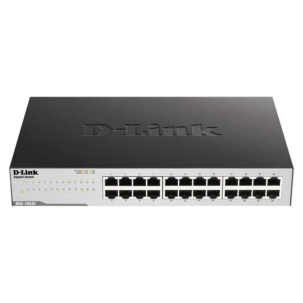 D-Link DGS-1024C 24 Port 10/100/1000Mbps Gigabit Switch – View 1