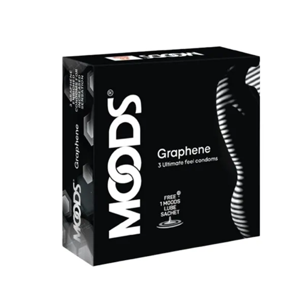 MOODS Graphene Condoms 3s – Ultra-Thin Natural Latex for Enhanced Pleasure & Protection – View 1