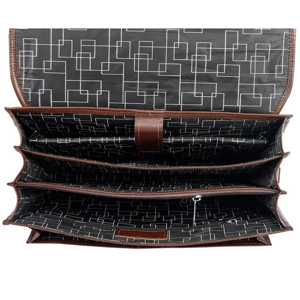 New Official Bag with 100% Genuine Leather Office Bag – Color: Brown – View 3