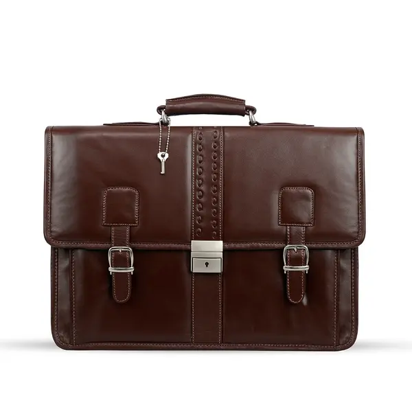 New Official Bag with 100% Genuine Leather Office Bag – Color: Brown – View 1