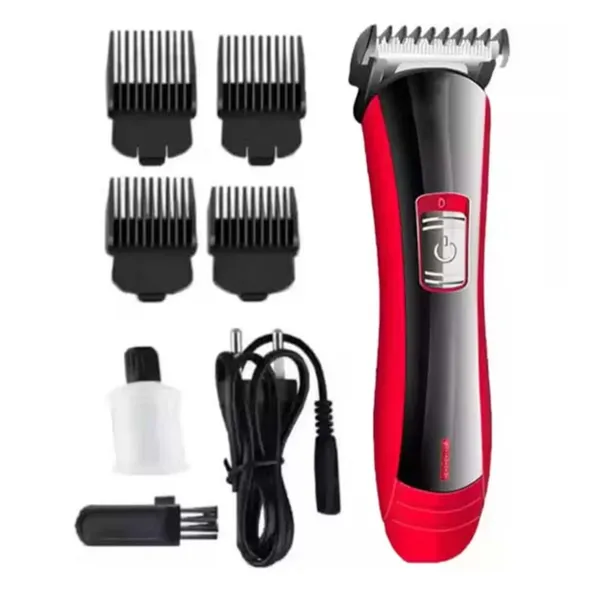 Kemei KM-7055 Professional Hair Trimmer for Men – Color: Red – View 1