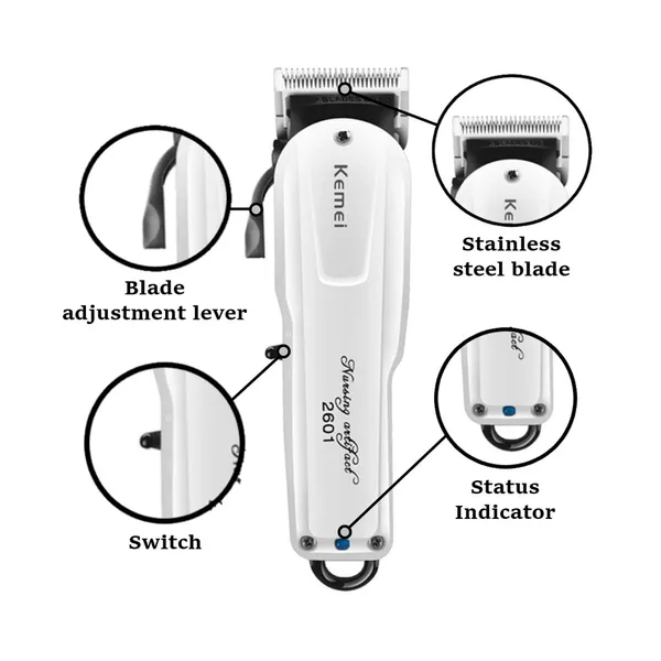Kemei KM-2601 Professional Cordless Hair Trimmer for Men – View 4