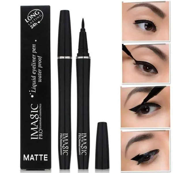Miss Rose Waterproof 2 in 1 Stamp Eyeliner –  Black – View 1