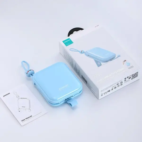 JOYROOM JR-L008 Cutie Series Kickstand LED indicator Power Bank  – Color: Blue – View 2