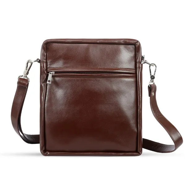 Messenger Bag For Men with Waterproof Genuine Leather – Color: Black – View 2