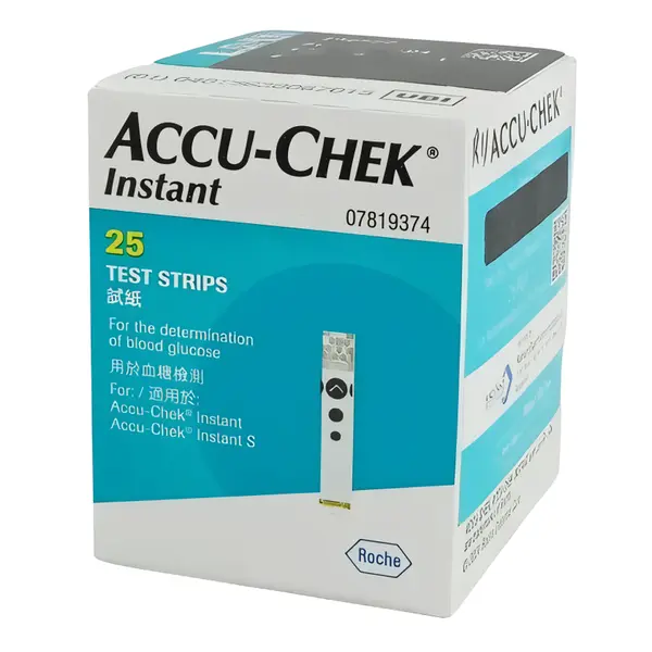 Accu-Chek Instant Blood Glucose Test Strip Packs – Number Of Strips: 25 – View 1