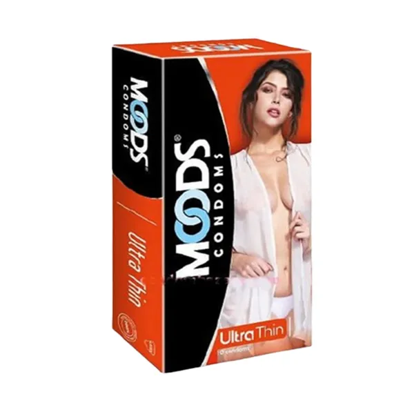 Moods Ultra Thin Condoms 10s – Transparent Lubricated Latex for Enhanced Pleasure – View 1