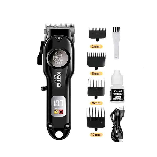 Kemei KM-234 Professional Beard & Hair Clipper Trimmer – Color: Black – View 1