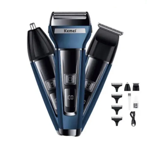 Kemei KM-6541 3 In 1 Trimmer Rechargeable Grooming Kit – View 2