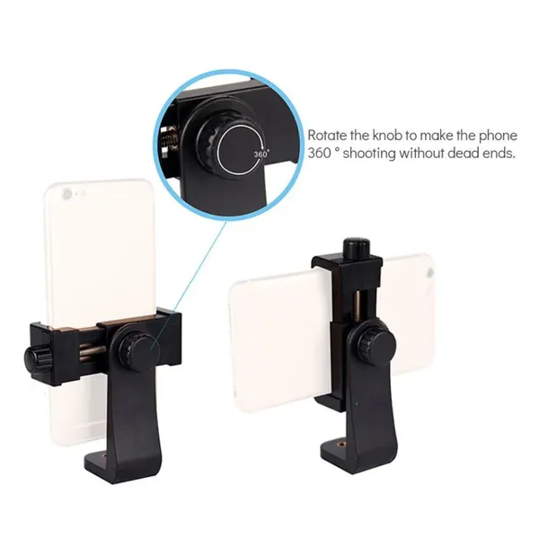 Tripod Mount Phone Clip Vertical Bracket 360 Degree Rotating – View 4