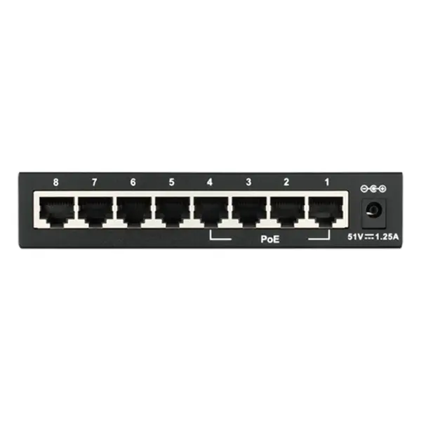 D-Link DES-1008P 8-Port Network Switch with 4 PoE Ports – View 3