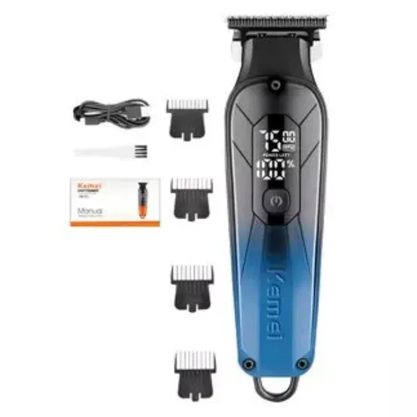 Kemei KM-1741 Rechargeable Beard & Hair Trimmer For Men – Color: Blue – View 3