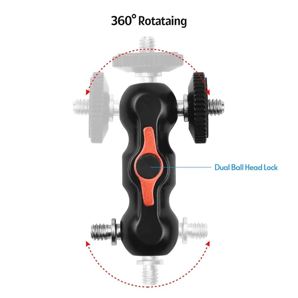 Magic Arm Dual 1/4" Head Mount Super Clamp for Hotshoe Monitor Rig – View 2