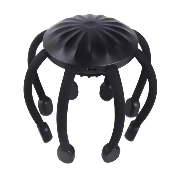 Rechargeable Scalp Therapy Octopus Massager for Head – Color: Black – View 1