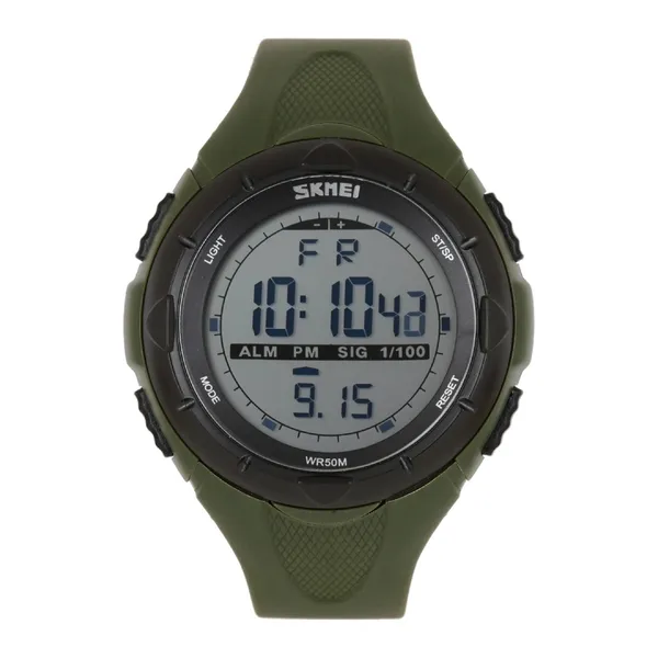 SKMEI 1025 Trend Function Waterproof Sports Men’s Watch – Dial Color: Black, Strap Color: Green  – View 4