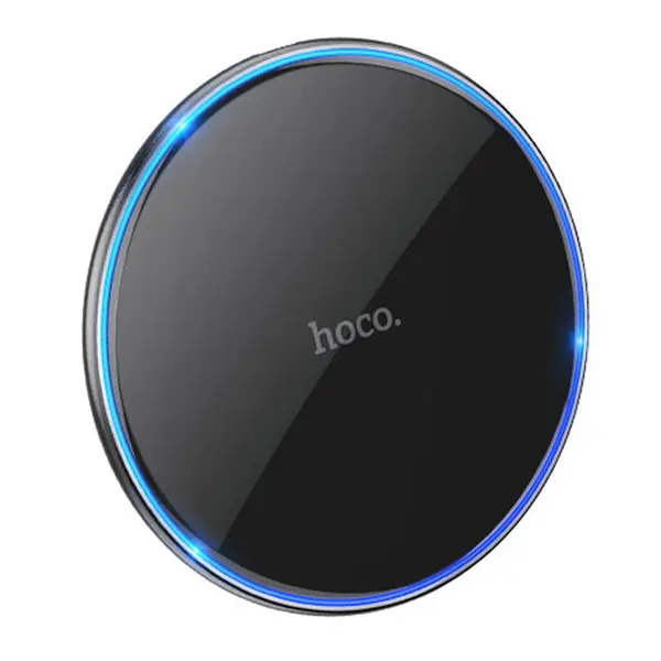 Hoco CW6 Pro 15W Ultra-Thin Wireless Fast Charger with LED Indicator – Color: Black – View 2
