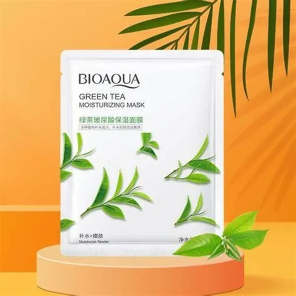 BIOAQUA Green Tea Refreshing Face Brighten Natural Skin Sheet Mask - 25 gm – View 3