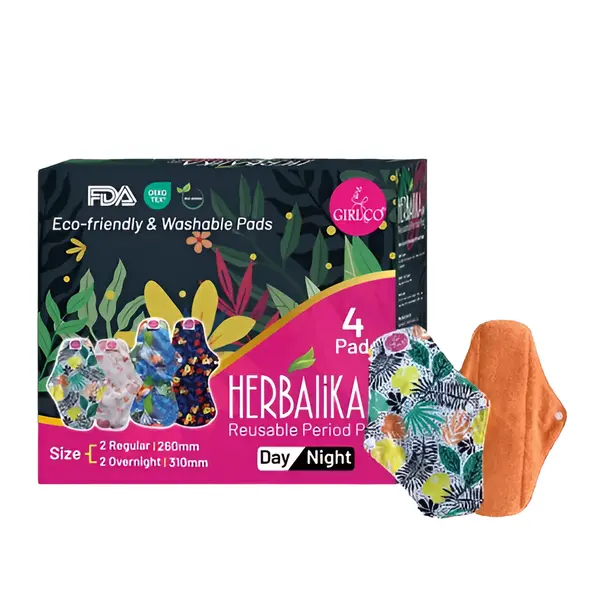 Herbalika Washable Cloth Sanitary Pads with  5‑Layer Leak Protection – View 1