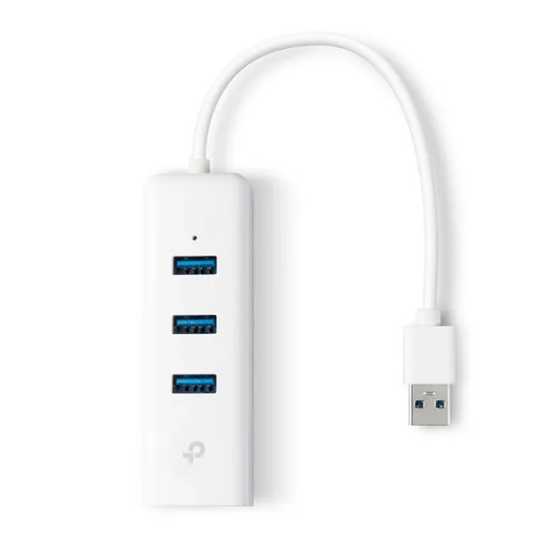 TP-Link USB Male to Tri USB & LAN Female White Multi-Interface HUB – View 1