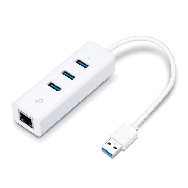 TP-Link USB Male to Tri USB & LAN Female White Multi-Interface HUB – View 2