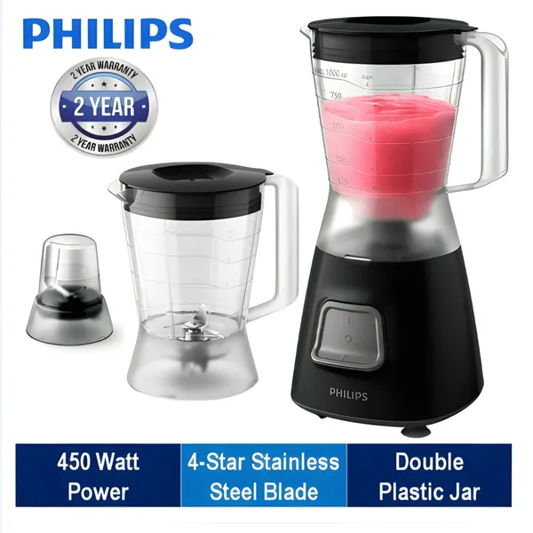 Philips HR2059 450W 1Ltr Daily Collection Blender with 2 Jars & Pulse Function – View 2