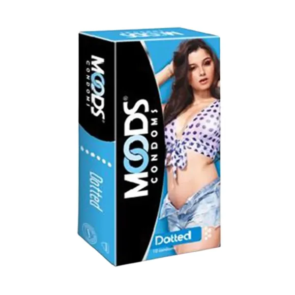 Moods Dotted Condoms 10s – Pleasure-Enhancing Dots – View 1