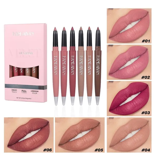 Handaiyan Lightweight and comfortable on the lips Velvet Lip Liner Crayon Set –6 Pcs – View 2