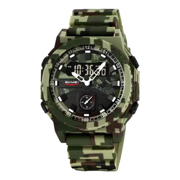 SKMEI 2355 Digital Analog Luxury Sports Men's Watch – Dial Color: Green, Strap Color: Green – View 1