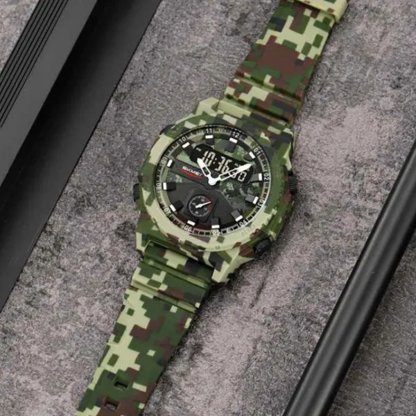 SKMEI 2355 Digital Analog Luxury Sports Men's Watch – Dial Color: Green, Strap Color: Green – View 3