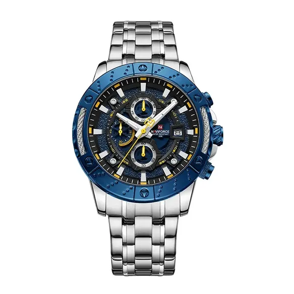 NAVIFORCE NF9227 Hollow Mechanical Style Men’s Watch – Dial Color: Black, Strap Color: Blue – View 1