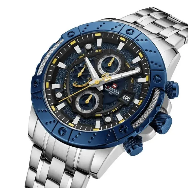 NAVIFORCE NF9227 Hollow Mechanical Style Men’s Watch – Dial Color: Black, Strap Color: Blue – View 2