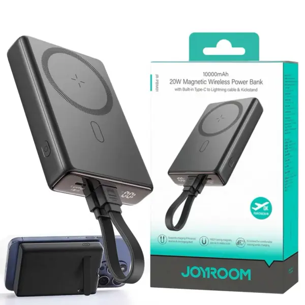 JOYROOM JR-PBM01 Stronger Magnetic 20W PD Fast Charging Power Bank – Color: Black – View 3