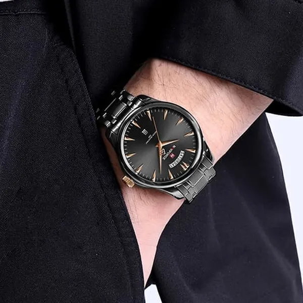 NAVIFORCE NF9213 Analog Waterproof Stainless Steel Watch For Men – Dial Color: Black, Strap Color: Black – View 6