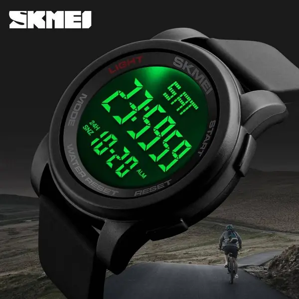 SKMEI 1257 Premium Multifunctional Digital Sporty Men's Watch – Dial Color: Black, Strap Color: Black – View 4
