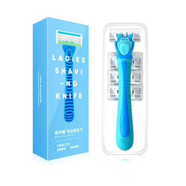 1 Handle + 4 Blades Men And Women Body Hair Safety Bikini Aloe Strip Shaving Razor – View 1