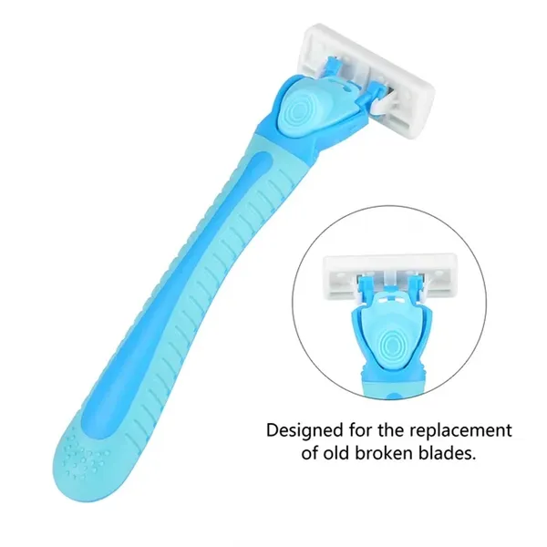 1 Handle + 4 Blades Men And Women Body Hair Safety Bikini Aloe Strip Shaving Razor – View 2