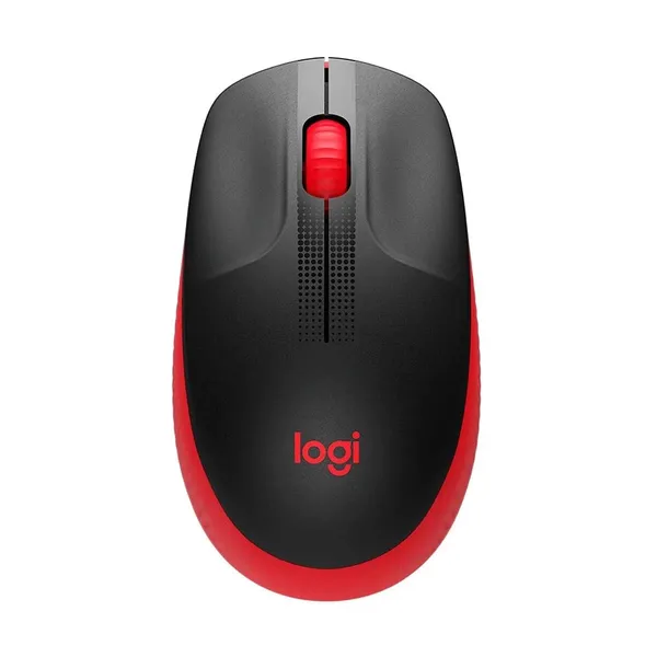 Logitech M190 Wireless Optical Mouse – Color: Red – View 1
