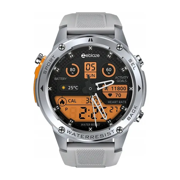 Zeblaze Stratos 2 Ultra Smartwatch AMOLED Display – Color: Silver – View 2