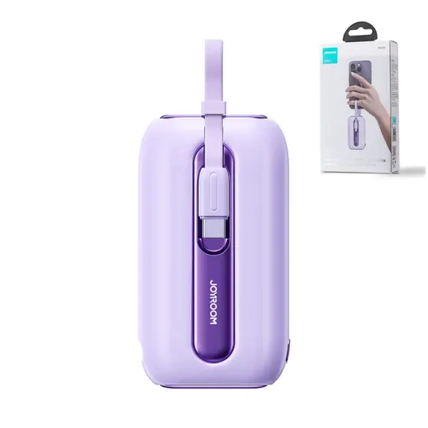 Joyroom JR-L012 Colorful Series LED Digital Display Dual Cables Power Bank – Color: Purple – View 2