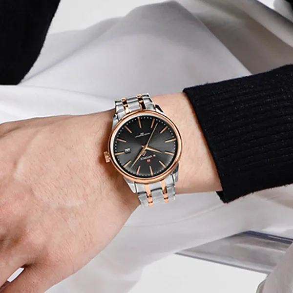 NAVIFORCE NF9230 Gentle Elegant Waterproof Men’s Watch – Dial Color: Rose, Strap Color: Silver – View 3
